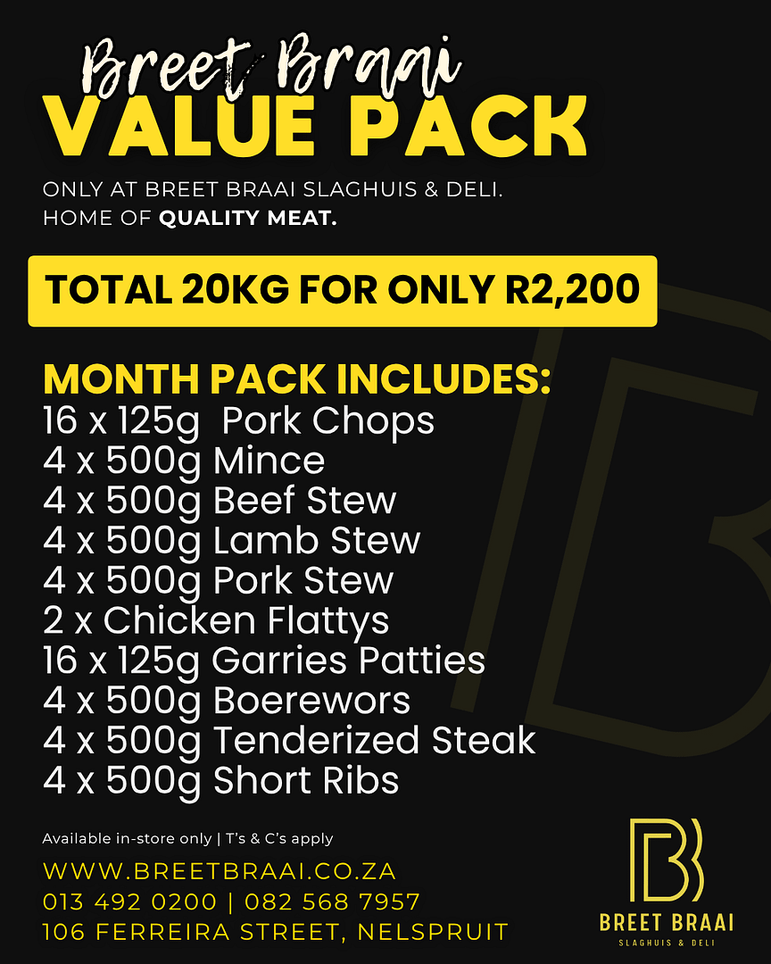 Value Pack | Family Economy 2 Breet Braai Slaghuis & Deli Value Pack | Family Economy 2