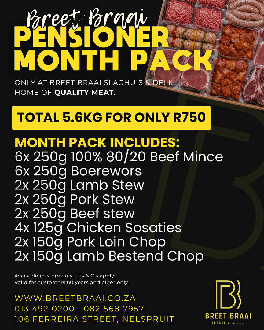 Pensioner Month Pack Breet Braai Slaghuis & Deli Pensioner Month Pack